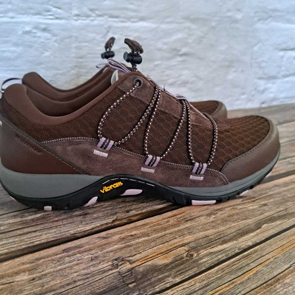 Dansko Women's Petunia Sneakers size 9.5 browns and purple accents